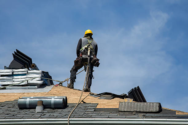 Professional Gutter Installation technician working in Brownsdale, MN
